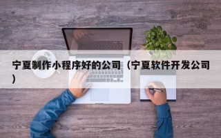惠东宁夏制作小程序好的公司（宁夏软件开发公司）